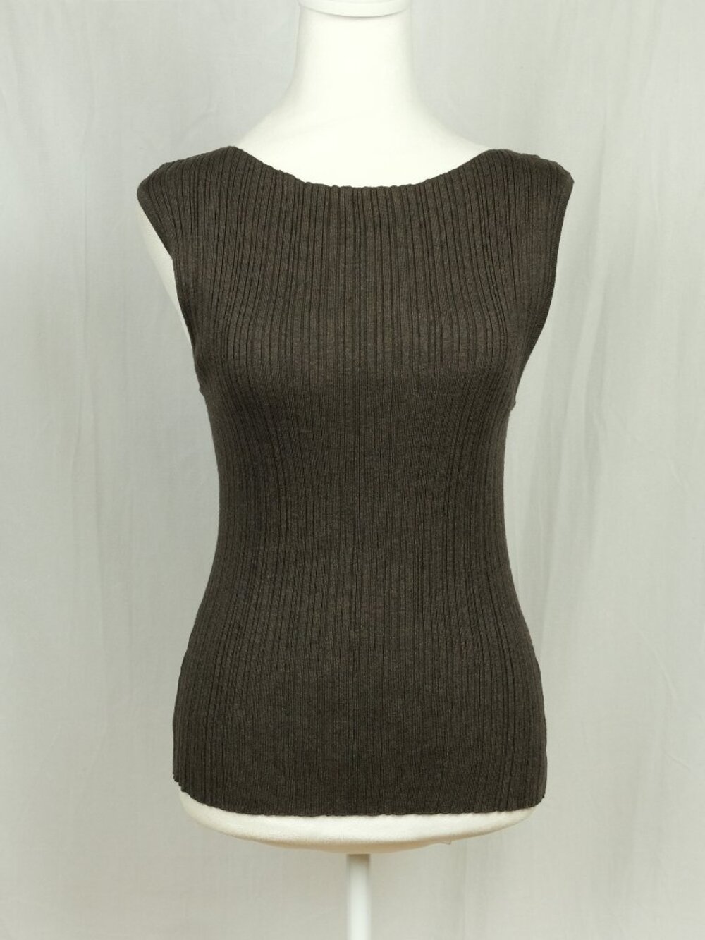 Quince Ribbed Tank Top Minimalist Brown Size M